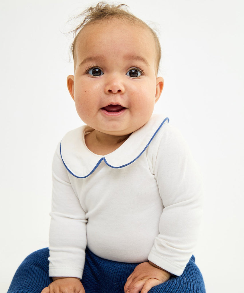 Peter Pan One-piece in Navy Piping
