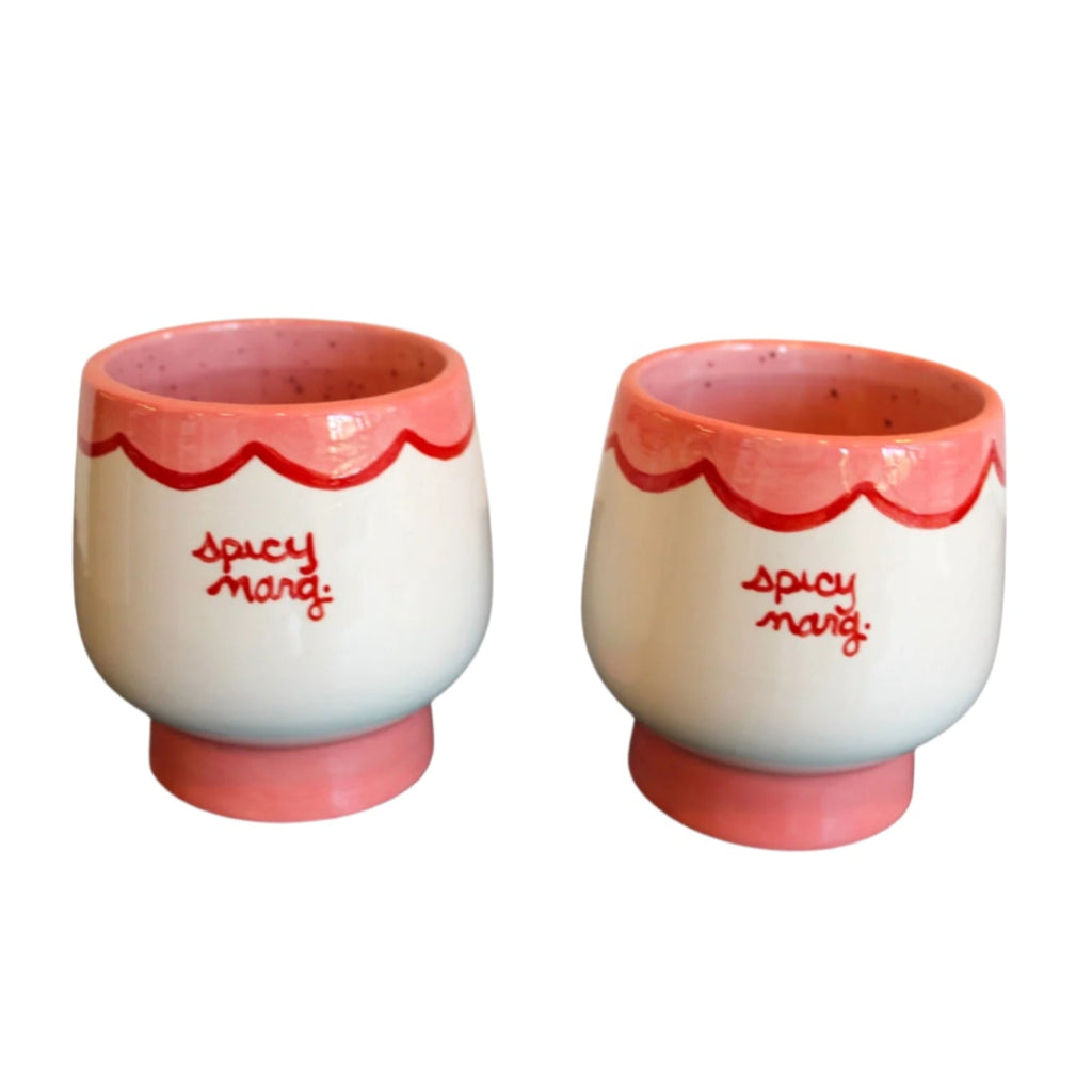 Hand-painted “Spicy Marg” Cups, Set of 2
