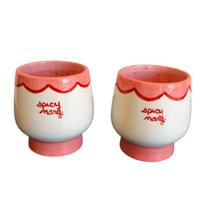 Hand-painted “Spicy Marg” Cups, Set of 2