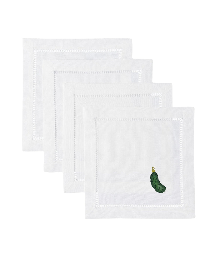 Pickle Ornament Cocktail Napkins, Set of 4