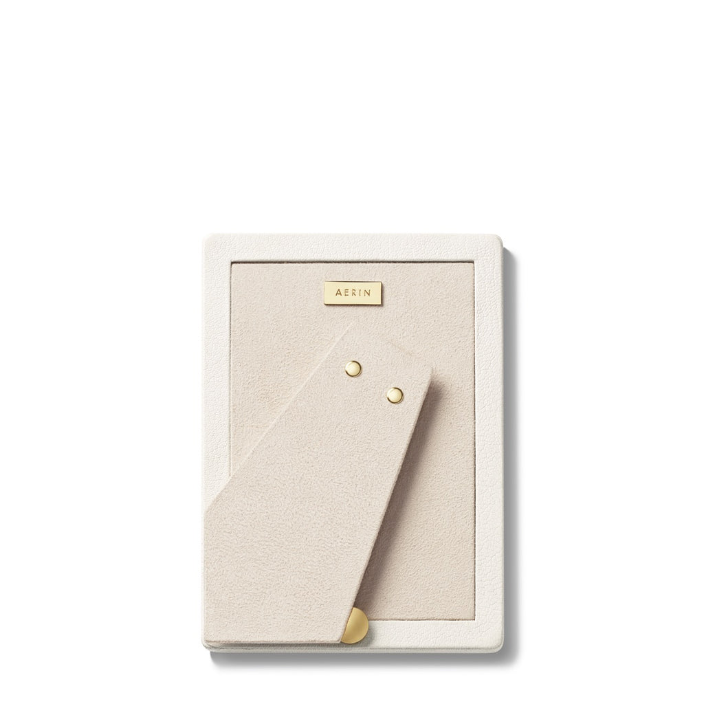 Piero Leather Frame in Shadow White, 4 x 6"