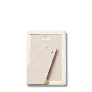 Piero Leather Frame in Shadow White, 4 x 6"