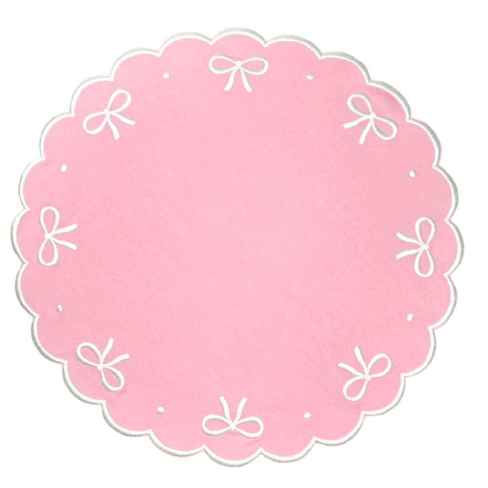 Juliet pink bow placemat luxury embroidery