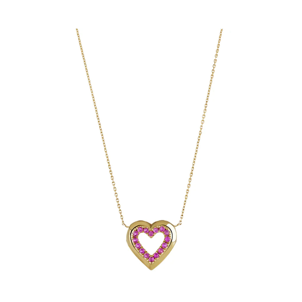 Pink Sapphire Heart Necklace