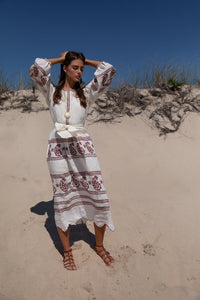 Burgundy Piper Dress