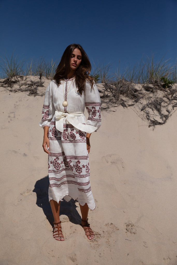 Burgundy Piper Dress