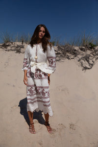 Burgundy Piper Dress