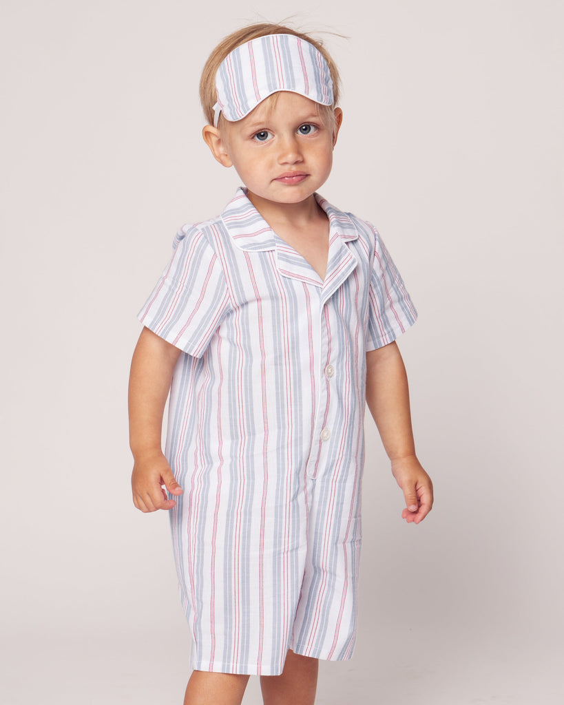 Baby’s Twill Summer Romper in Vintage French Stripes