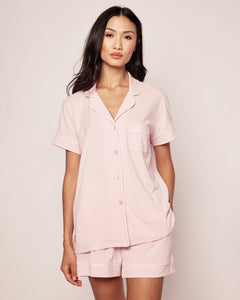 Women’s Pima Pajama Short Sleeve Short Set in Pink