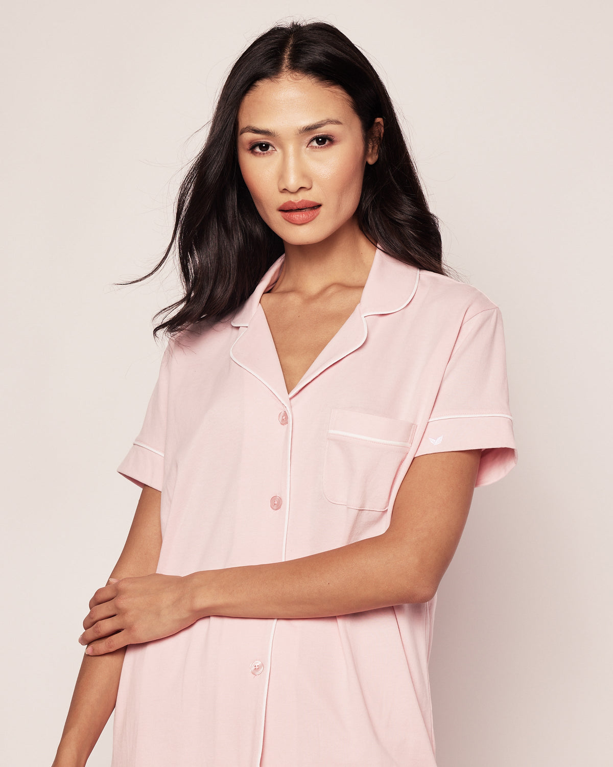 Women’s Pima Pajama Short Sleeve Short Set in Pink