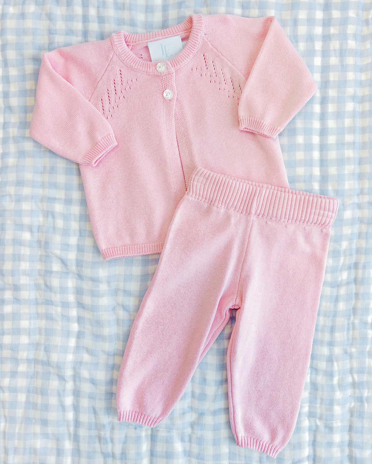 Pointelle Knit Set in Light Pink