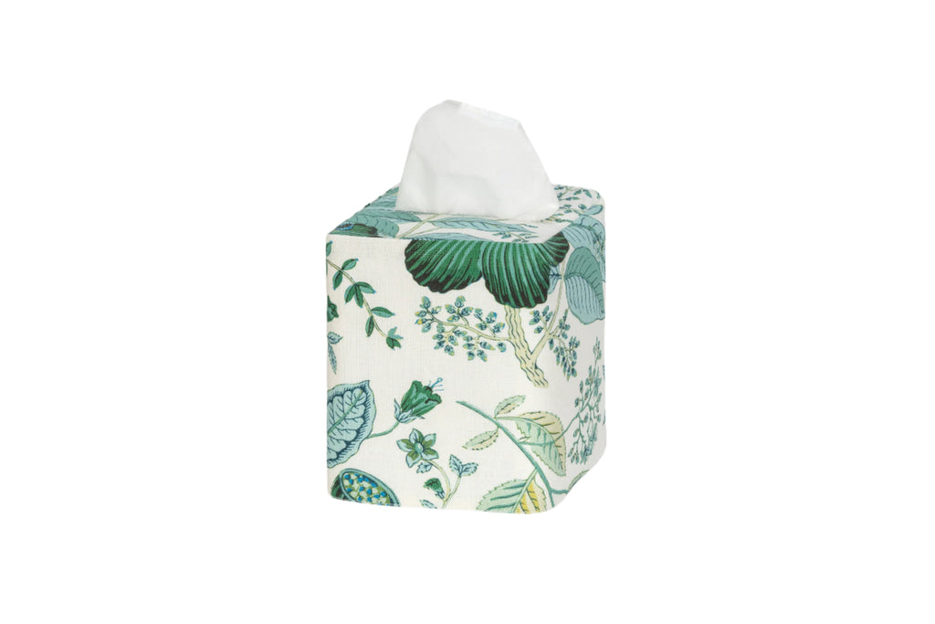 Pomegranate Linen Tissue Box Cover in Emerald