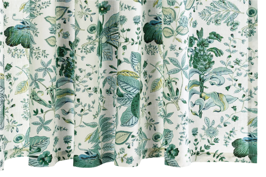 Pomegranate Linen Shower Curtain in Emerald