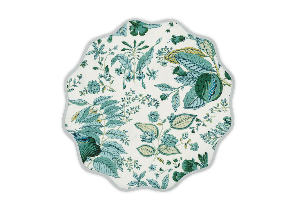 Matouk Schumacher Pomegranate Circle Placemats in Emerald, Set of 4