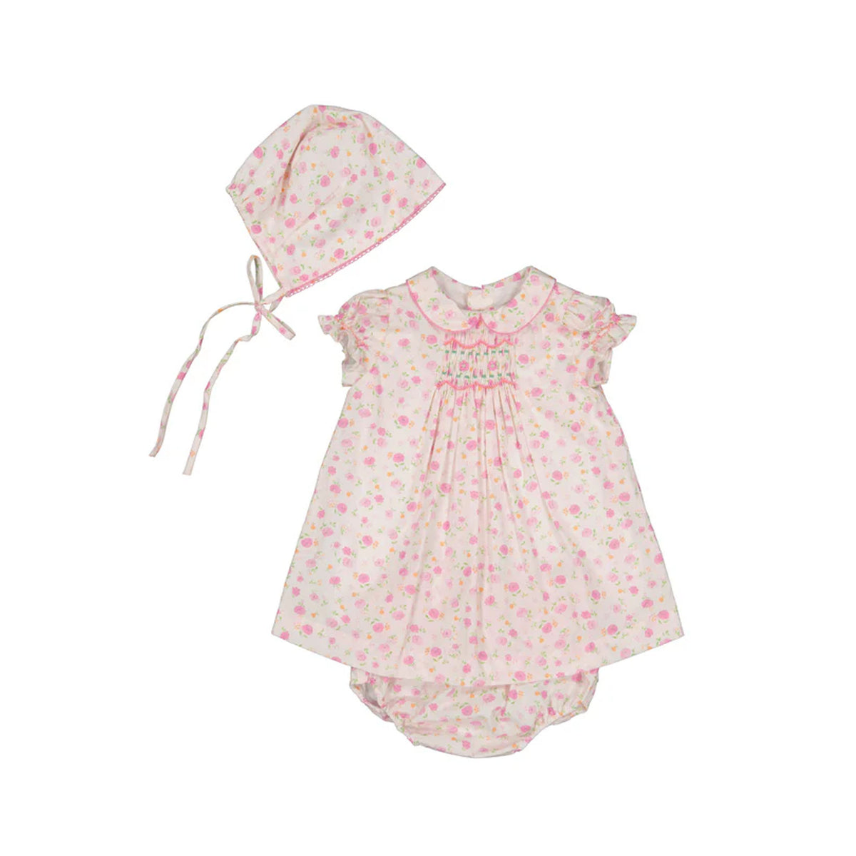 Poppy Pink Smocked Baby Set