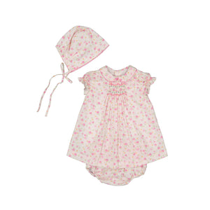 Poppy Pink Smocked Baby Set