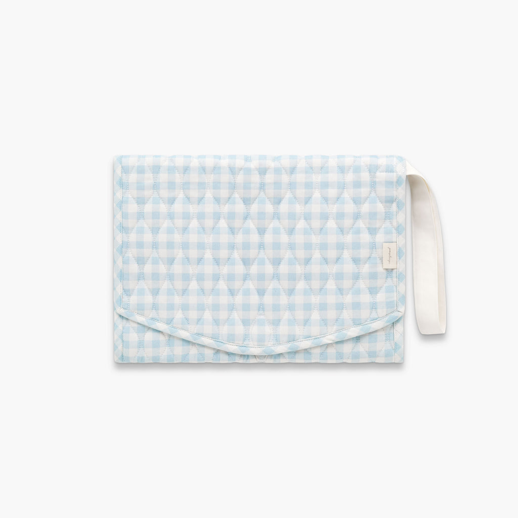 Portable Changing Pad in Blue Gingham