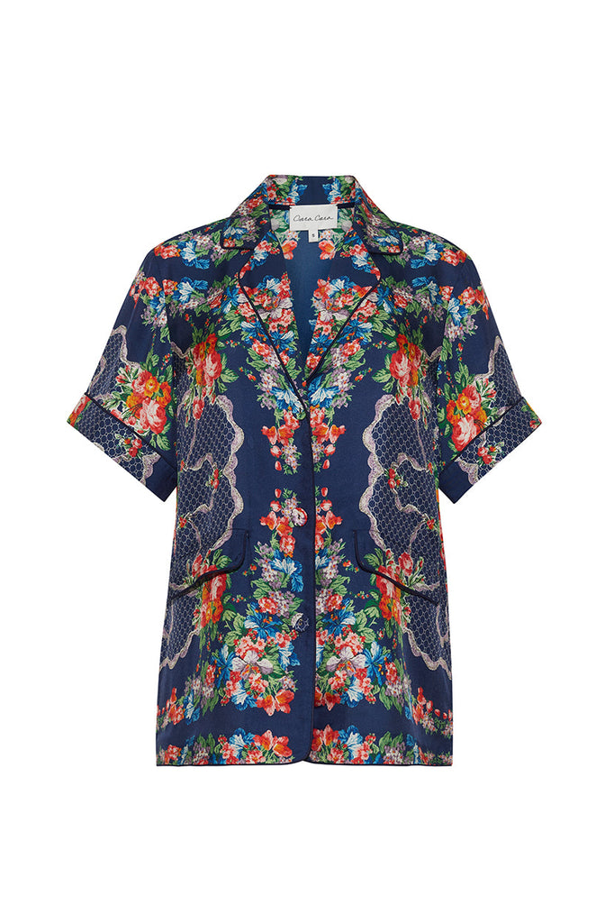 Portofino Top in Gemma Scarf Navy