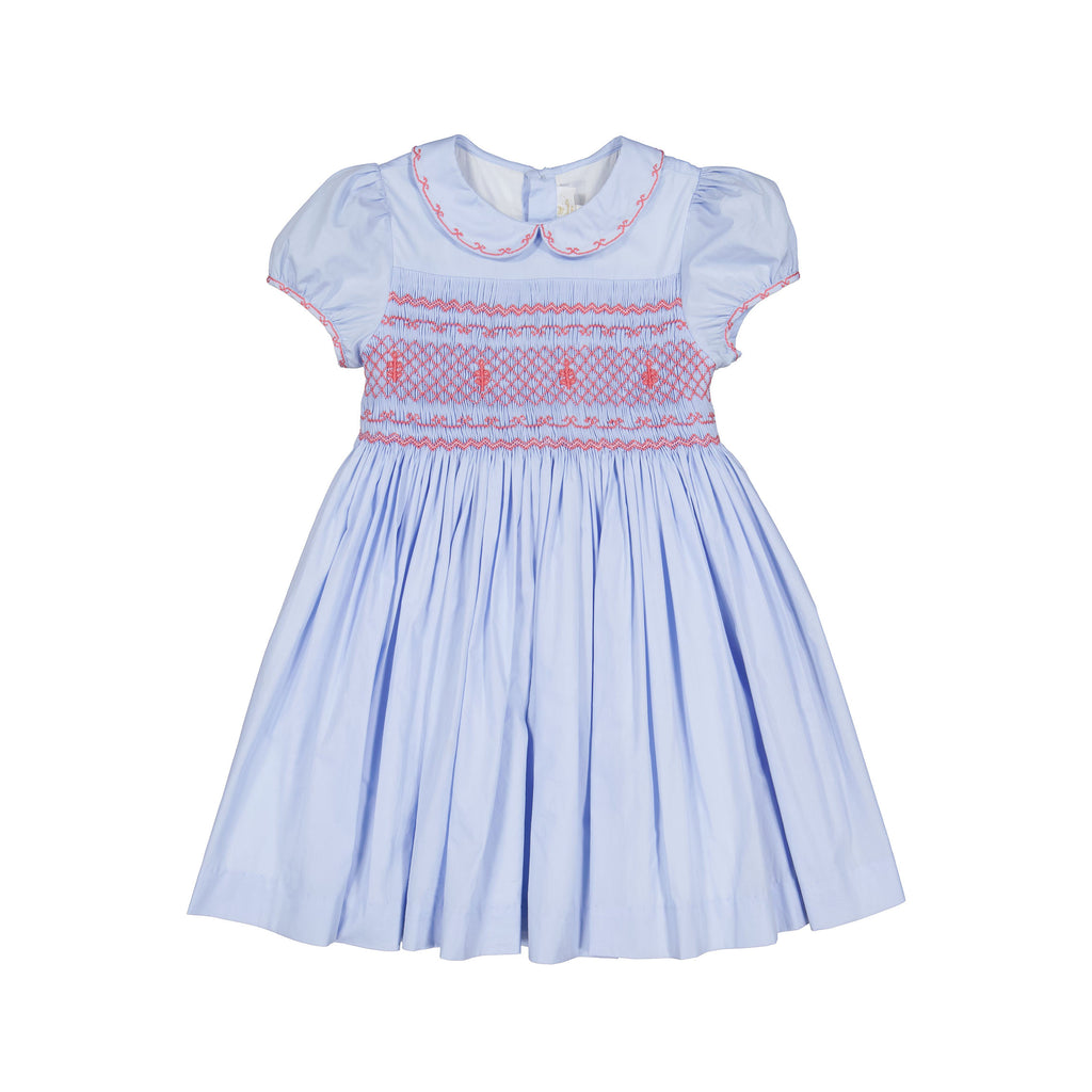 Princess Charlotte Heirloom Blue Smocked Dress