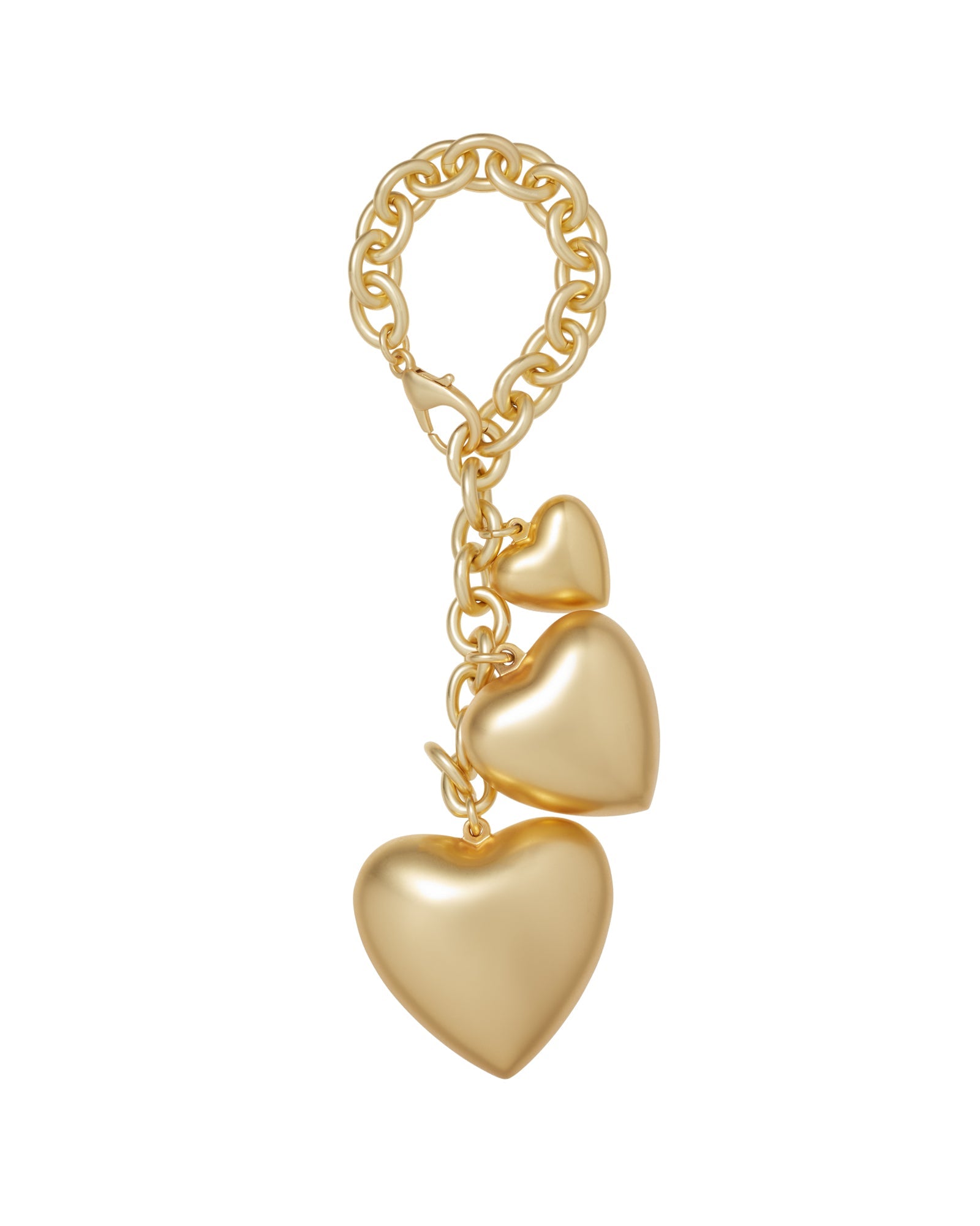 The Puffy Heart Bag Charm in Gold