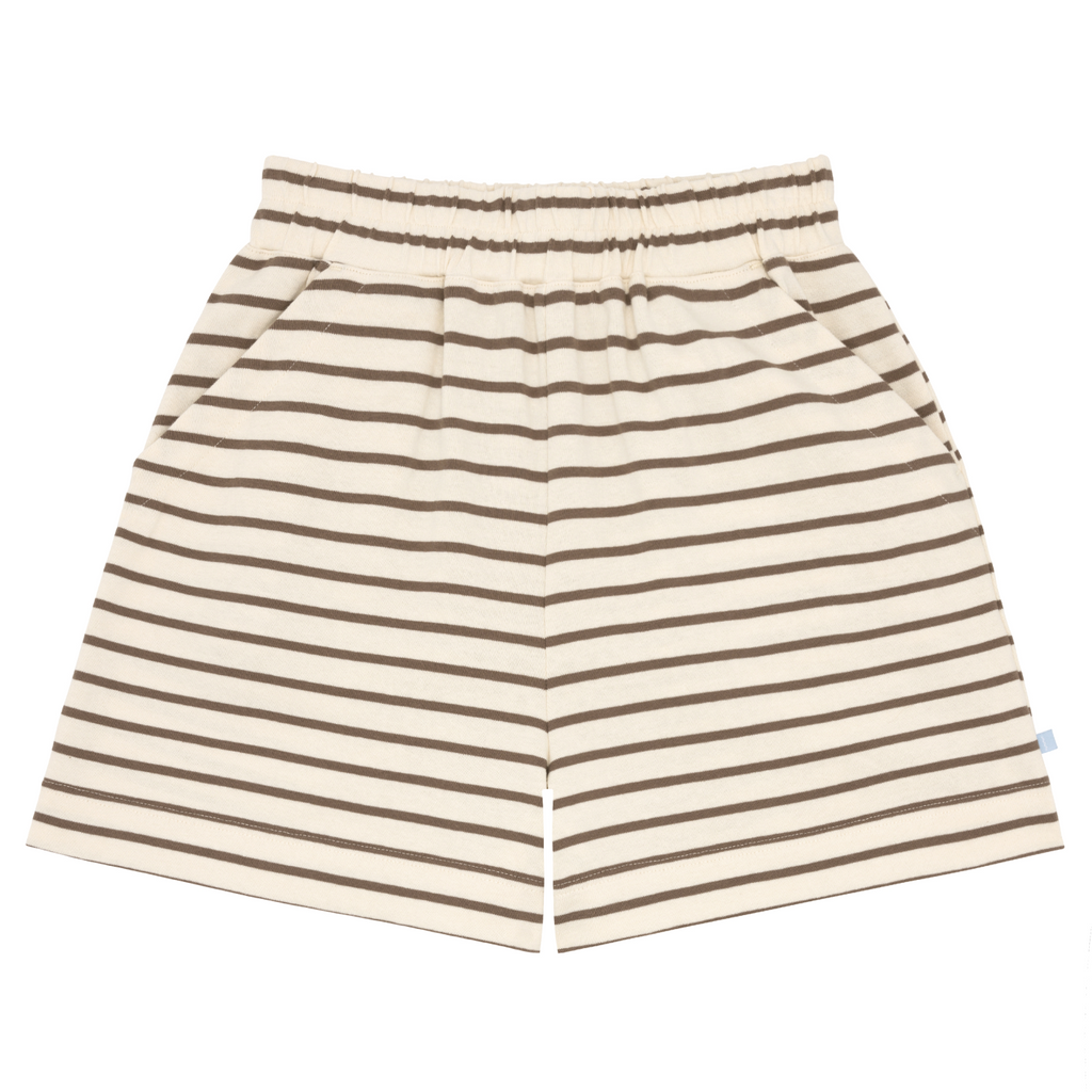 Women’s Brown And Cream Breton Stripe Shorts