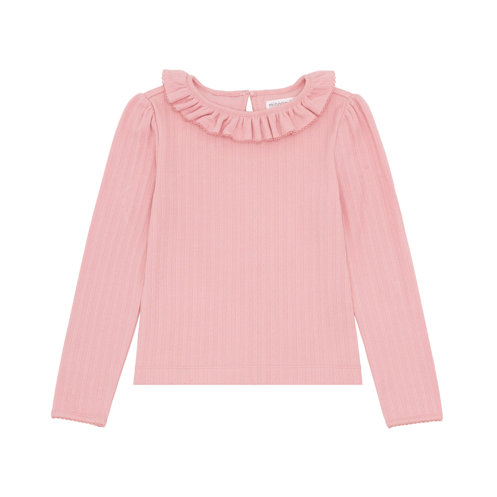 Girls Misty Rose Pointelle Long Sleeve Blouse