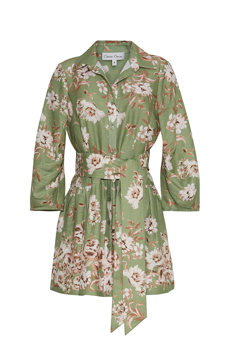 Raya Mini Dress in Farfella Sage