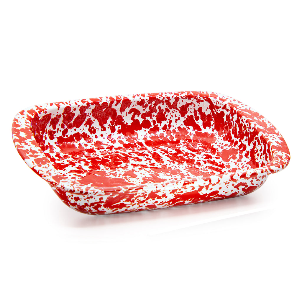 Baking Pan in Red Swirl