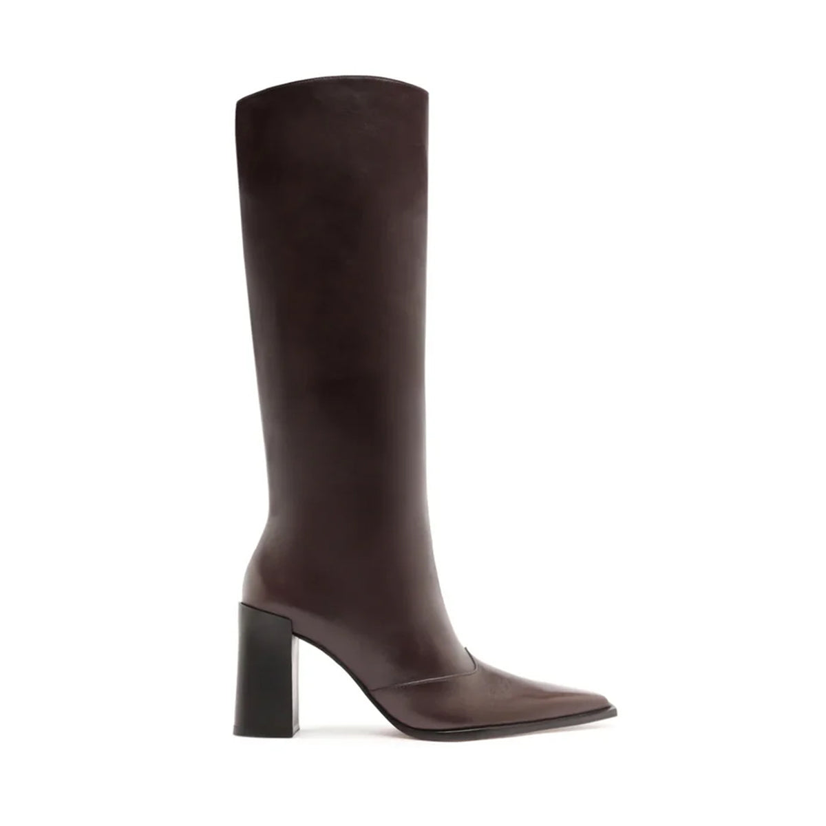 Raffaela Up Leather Boot in Dark Chocolate