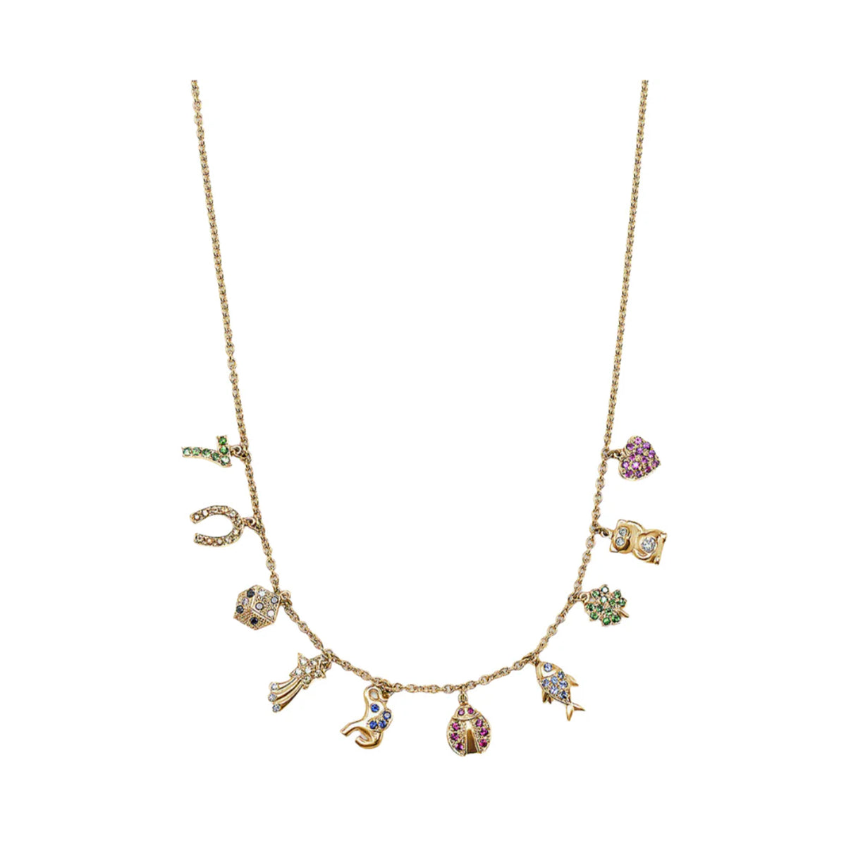 Rainbow Sapphire All The Luck Charm Necklace