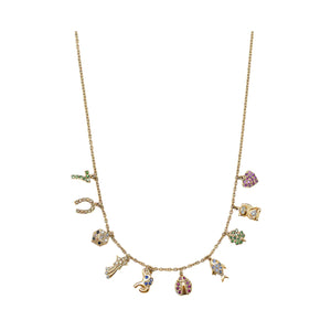 Rainbow Sapphire All The Luck Charm Necklace