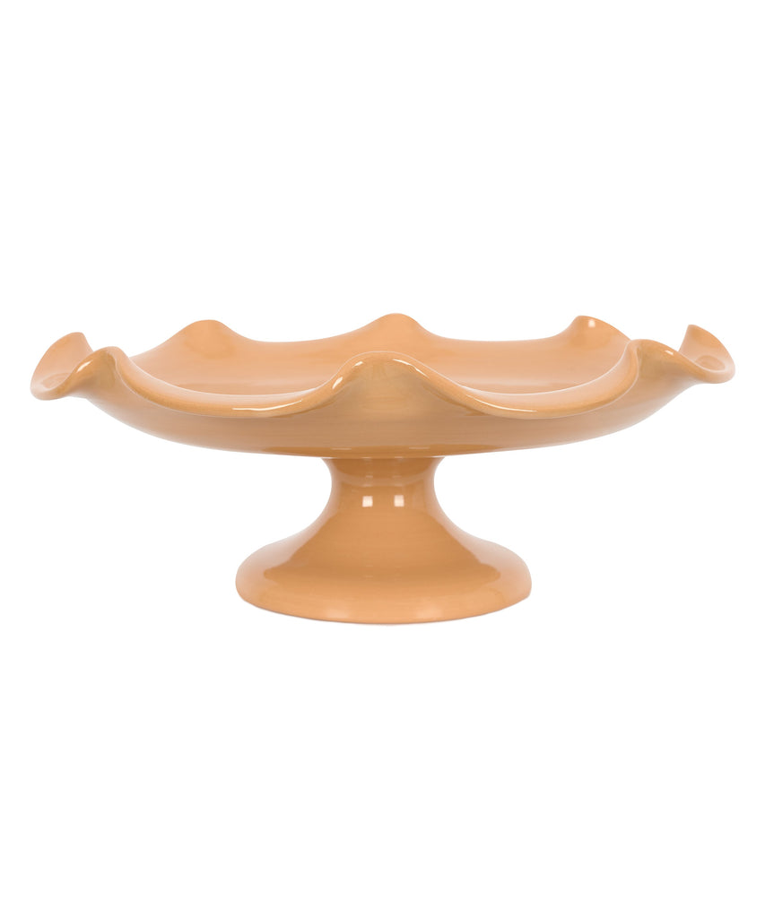 Claudia Wavy Footed Bowl in Terracotta