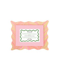 Scalloped Hand-Marbled Picture Frame 4x6 in Pink & Green