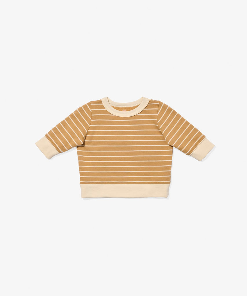 Remy Baby Sweatshirt in Camel French Stripe