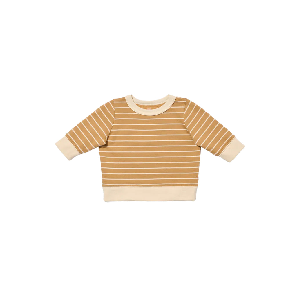 Remy Baby Sweatshirt in Camel French Stripe