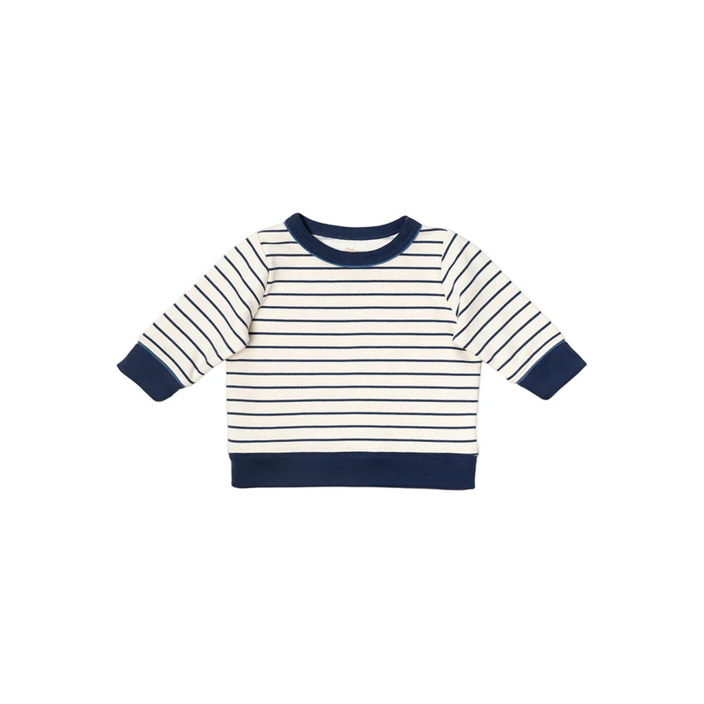 Remy Baby Sweatshirt in Navy French Stripe