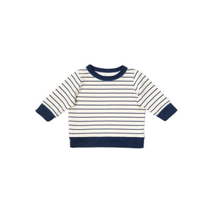 Remy Baby Sweatshirt in Navy French Stripe