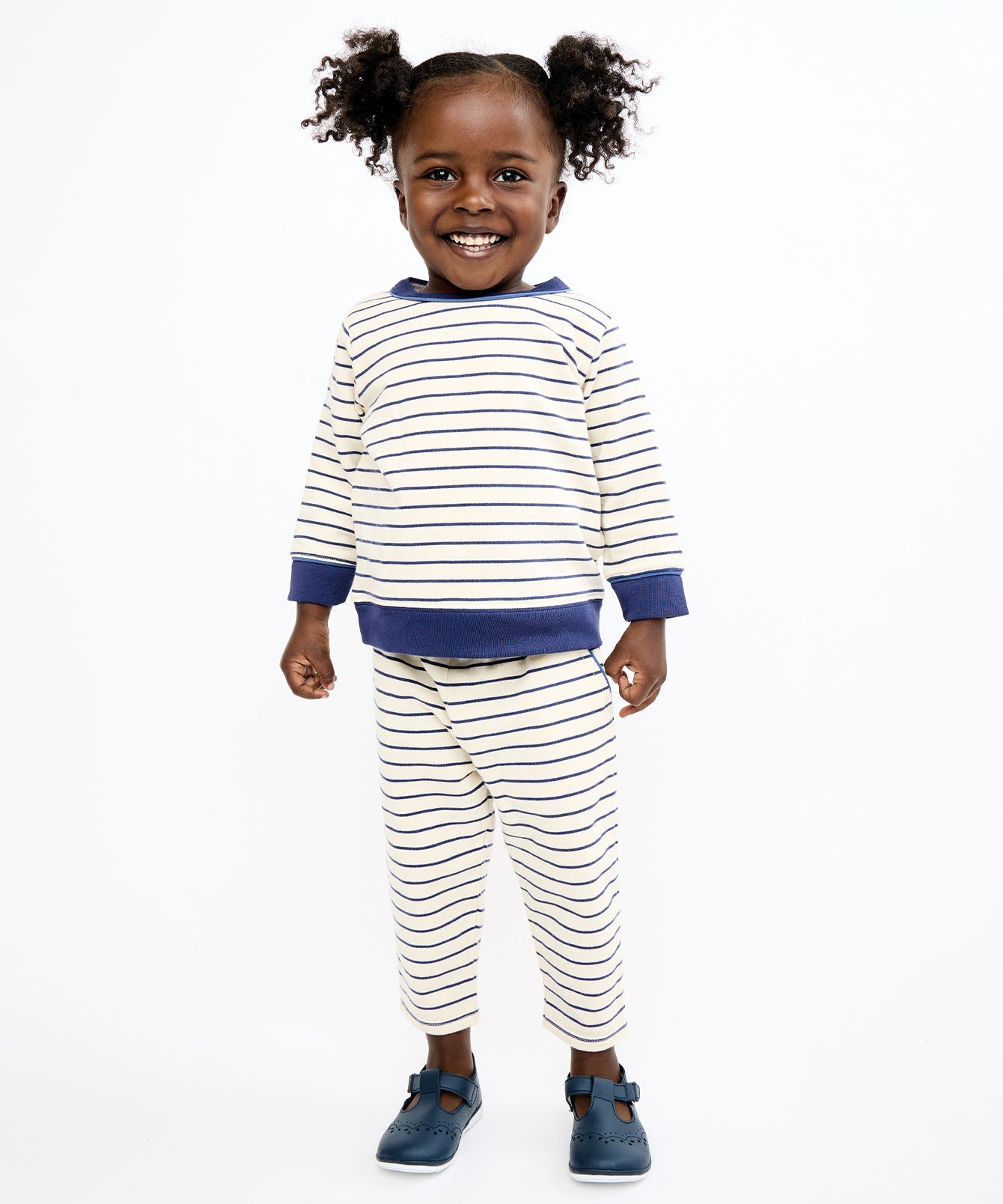 Remy Baby Sweatshirt in Navy French Stripe