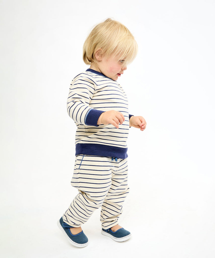 Remy Baby Sweatshirt in Navy French Stripe