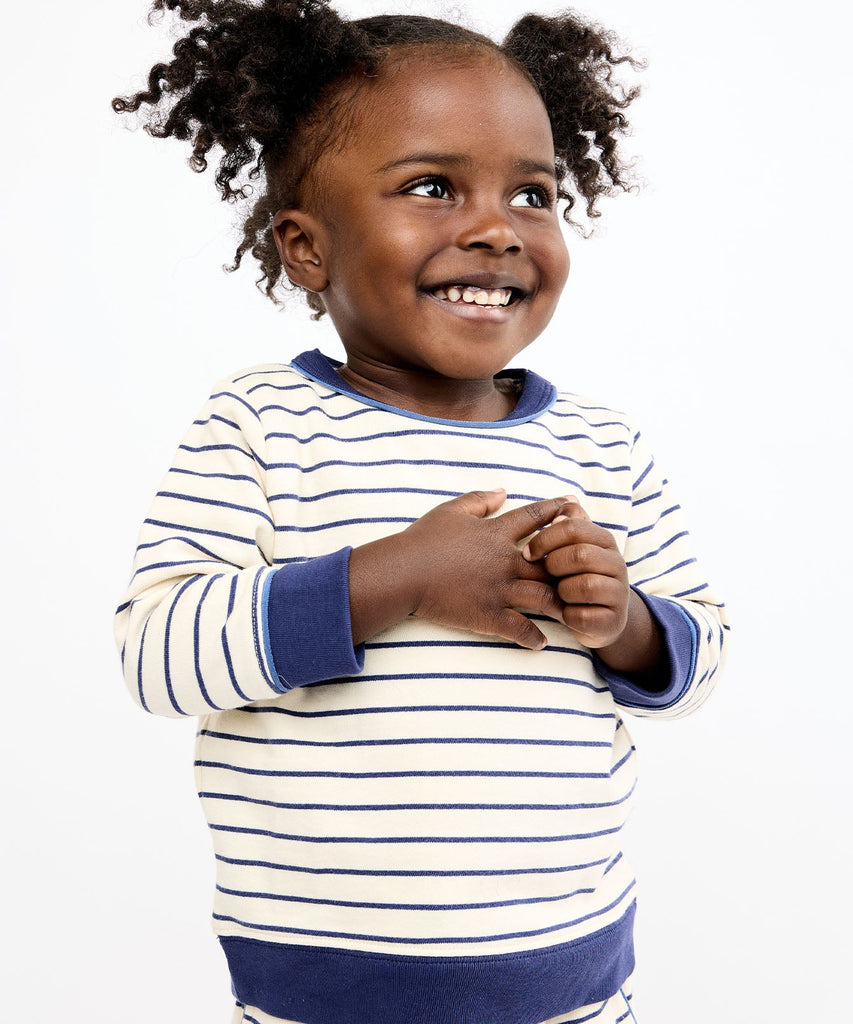 Remy Baby Sweatshirt in Navy French Stripe