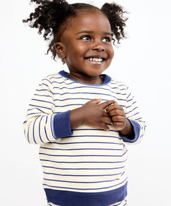 Remy Baby Sweatshirt in Navy French Stripe