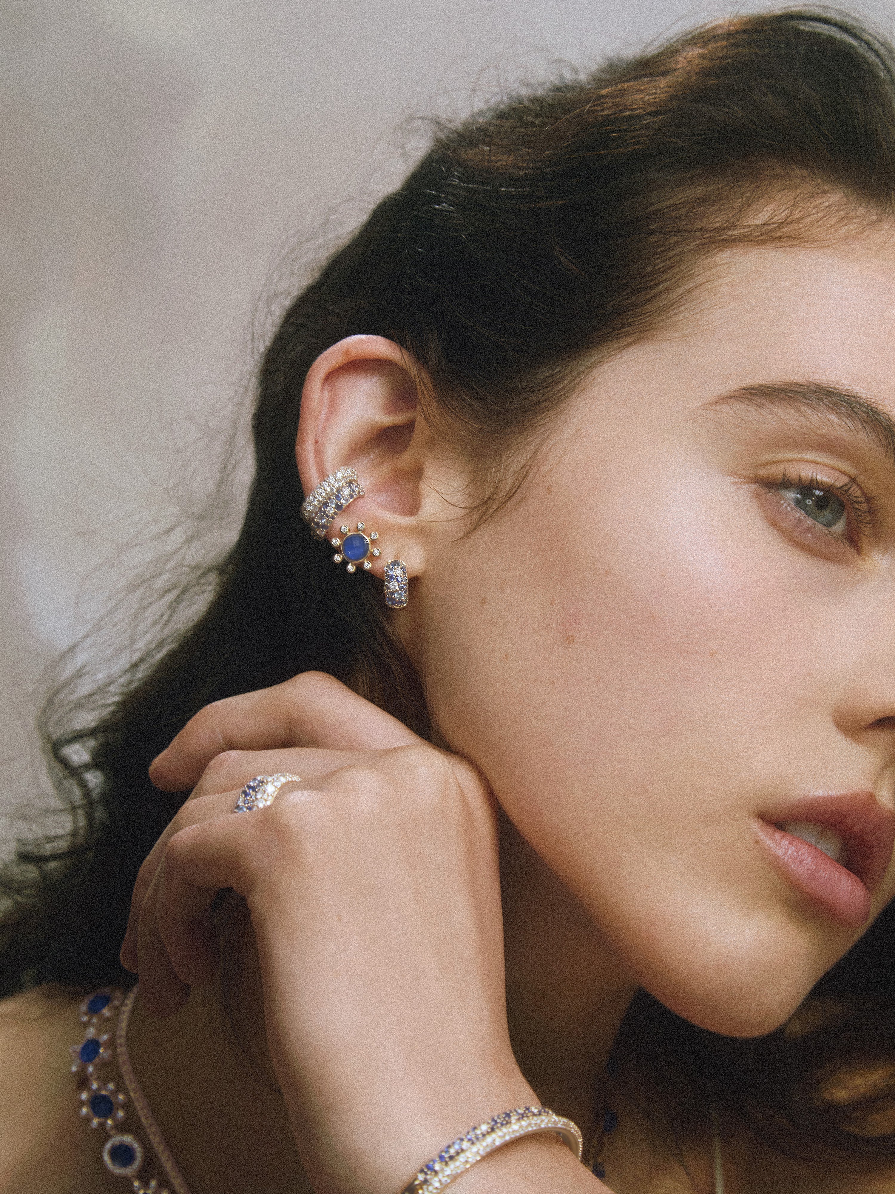 Tidepool Ear Cuff in Sapphire