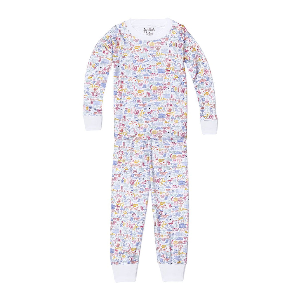 Joy Street Kids Rhode Island print children's pajamas, multi