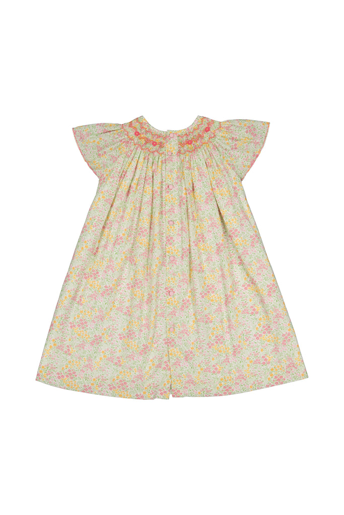 Prune Floral Frills Bishop Dress