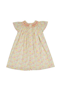 Prune Floral Frills Bishop Dress