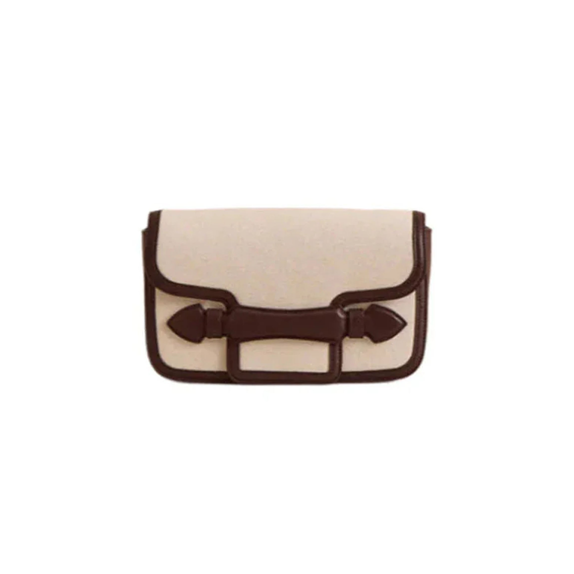 Romy Clutch in Canvas Natural & Soft Chocolate