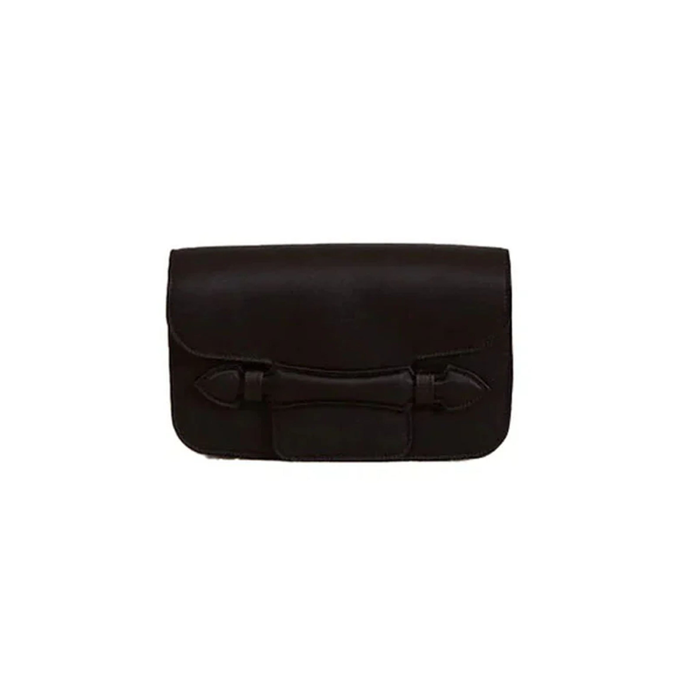 Romy Clutch in Satin Black