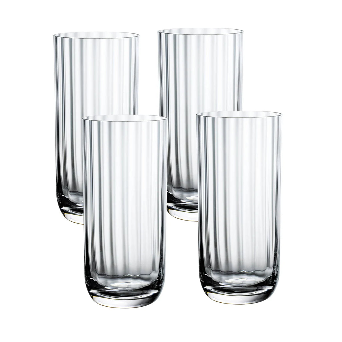 Rose Garden Highball/Tumbler Set in Clear, Set of 4