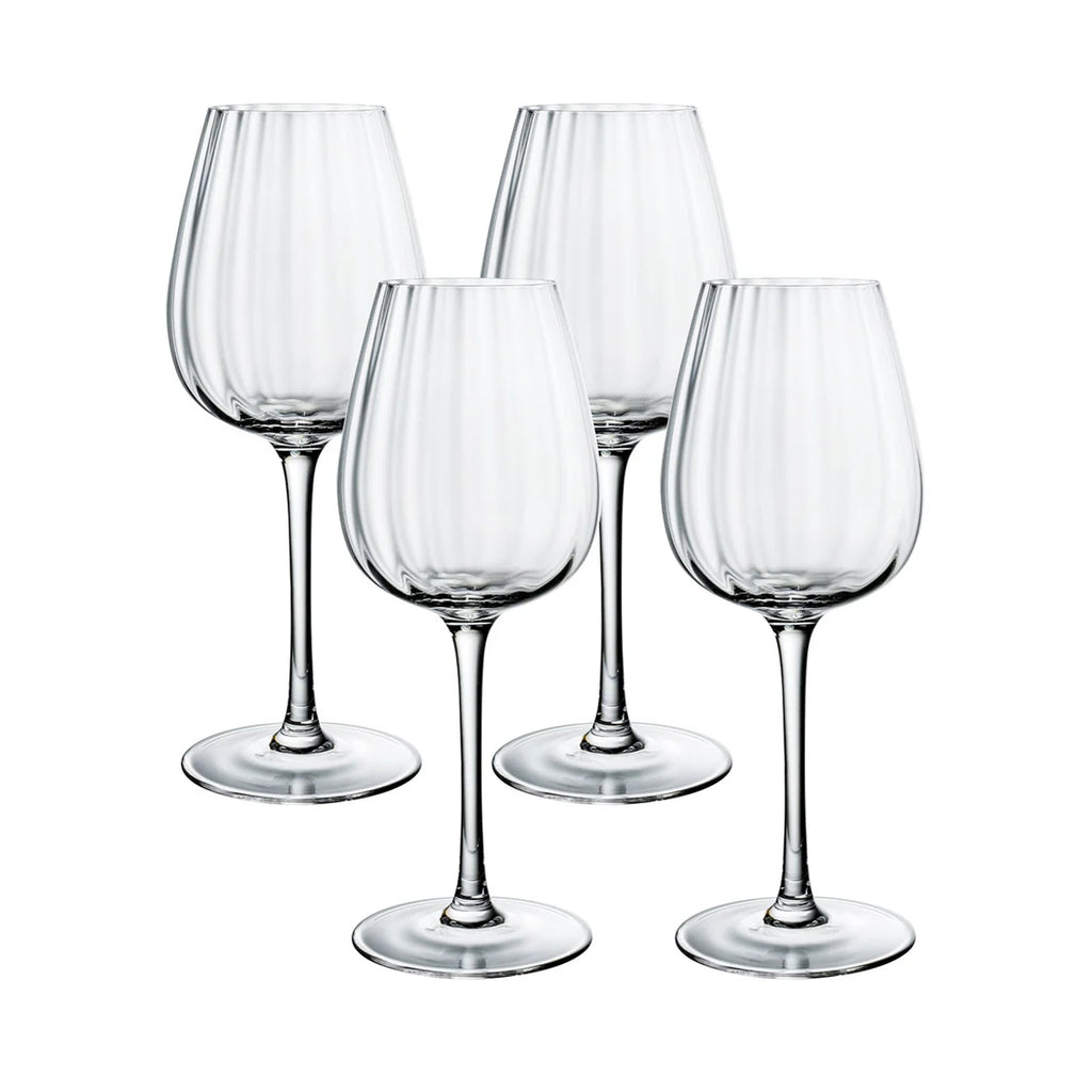 Rose Garden White Wine in Clear, Set of 4