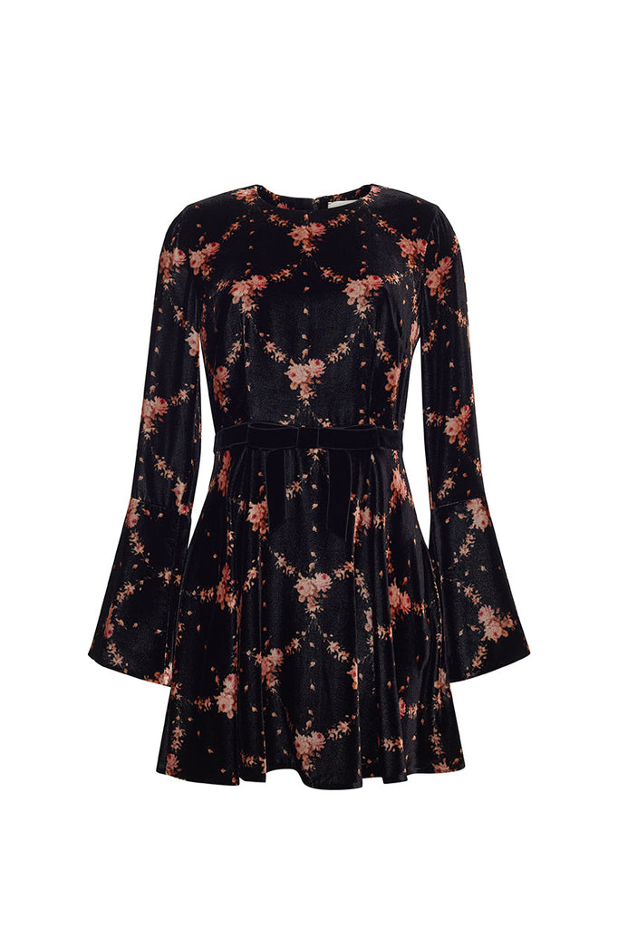 Rosabella Dress in Trellis Black